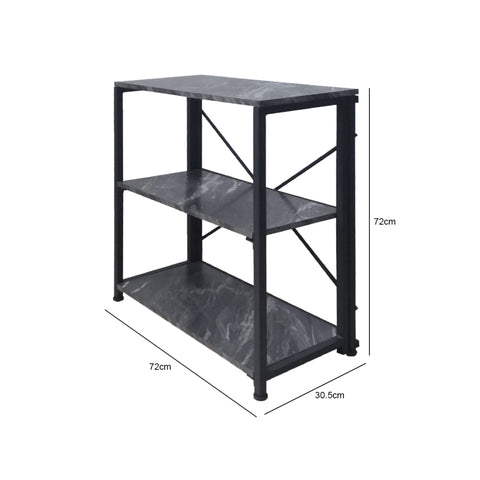 Alora 72cm 3-Tier Black Display Unit