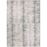 Grey and cream abstract area rug with textured horizontal lines pattern