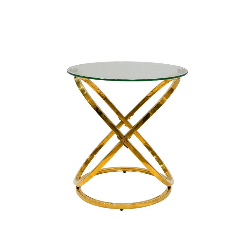Rizzo Gold End Table Glass