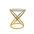 Rizzo Gold End Table Glass