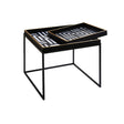 Black & White Metal Coffee Table with Tray