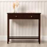 Lindon 2 Drawer Console Table Walnut Brown