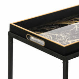 Set of 2 Black and Gold Nesting Tables