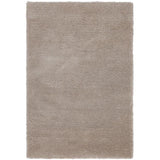 Beige shaggy area rug with soft plush texture, shown from above on white background