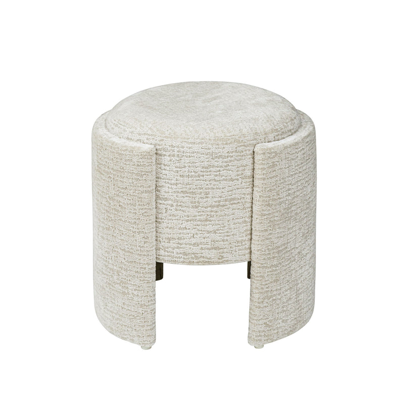 43cm Taupe Chenille Round Stool