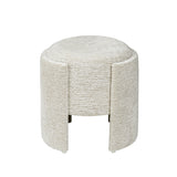 43cm Taupe Chenille Round Stool