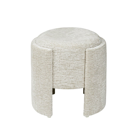 43cm Taupe Chenille Round Stool