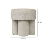 47.5cm Beige Chenille Round Stool