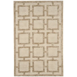 Beige geometric area rug with square and cross pattern
