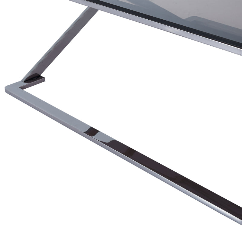 Axel Grey Gunmetal Coffee Table with Smoke Glass Top