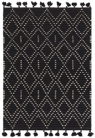 Nepal Black/Cream Diamond Rug