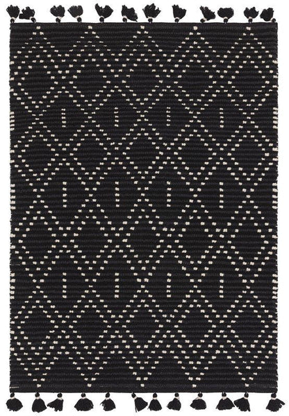 Nepal Black/Cream Diamond Rug