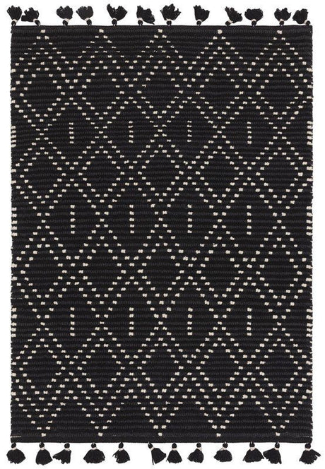 Nepal Black/Cream Diamond Rug