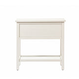 Lindon Frosty White 2 Drawer Bedside Cabinet with Clear Glass Shelf with Gold Handle