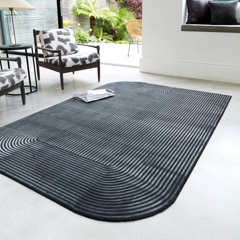Kuza Shape Black / Charcoal Rug 120x170cm