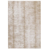Beige and cream area rug with abstract linear pattern and textured finish