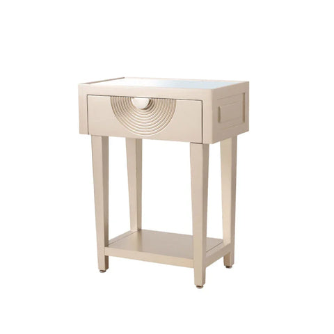 Elon 1-Drawer Telephone Table Gold with Clear Mirror Top