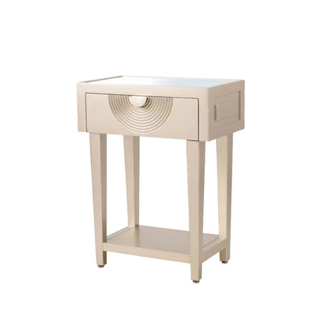 Elon 1-Drawer Telephone Table Gold with Clear Mirror Top