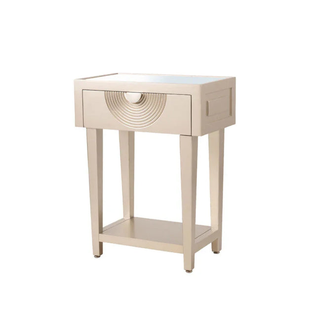 Elon 1-Drawer Telephone Table Gold with Clear Mirror Top