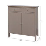 Lindon 1 Drawer 2 Door Taupe Chest with Nickel Handles