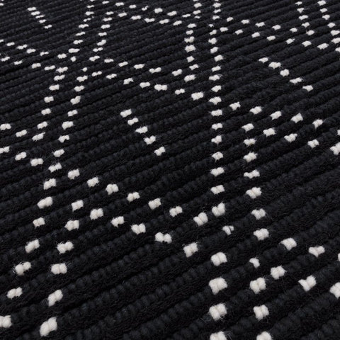 Nepal Black/Cream Diamond Rug