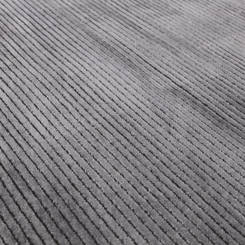 Kuza Plain Stripe Charcoal Rug