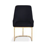 Eris Black Velvet Dining Chair with Gold Legs