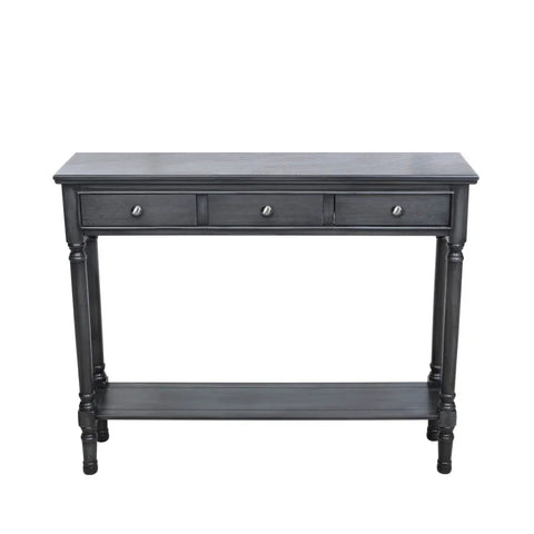 Delta Medium 3 Drawer Console Table Grey with Ball Design Hadle