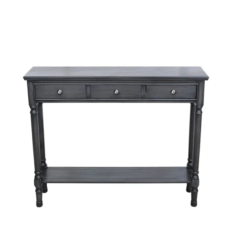 Delta Medium 3 Drawer Console Table Grey with Ball Design Hadle