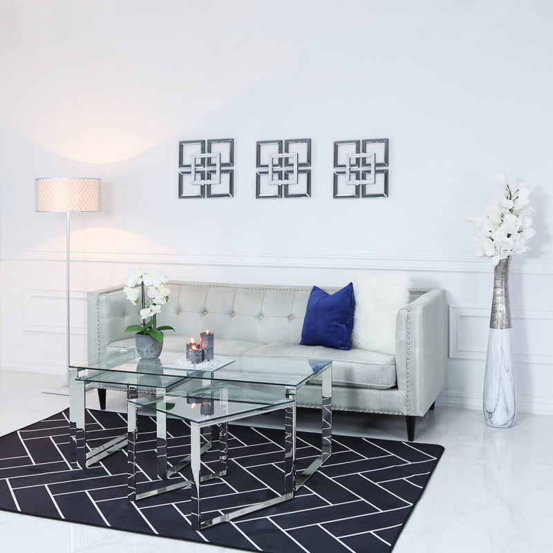 Set of 3 Harry Glass Coffee Tables