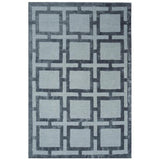 Grey geometric patterned rug with interlocking square design