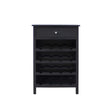 Lindon Black 1-Drawer Wine Rack Storage Cabinet