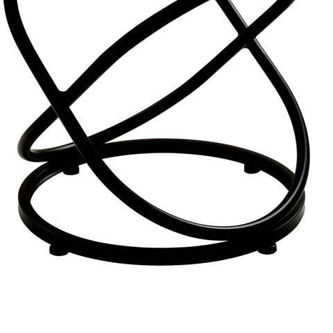 46cm White Boucle Rizzo Stool with Black Legs