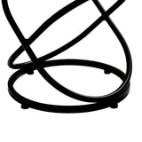 46cm White Boucle Rizzo Stool with Black Legs