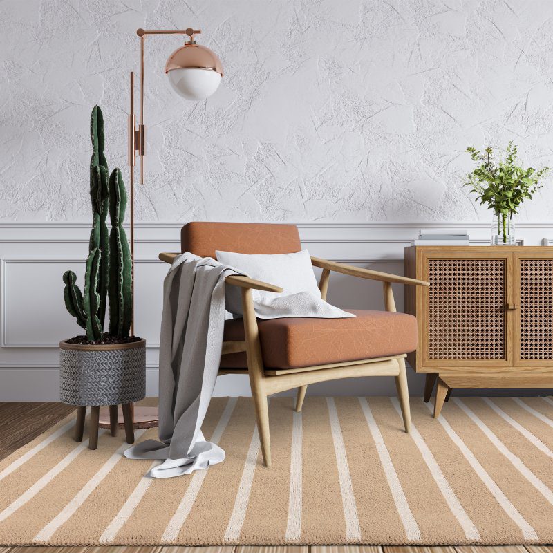 Global Cream Stripe Rug