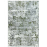 Abstract grey and green area rug with modern distressed pattern