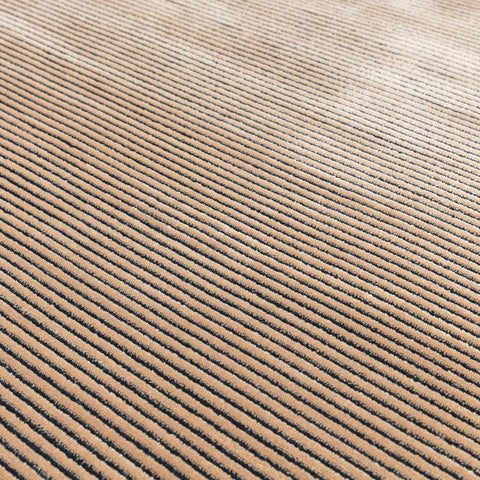 Kuza Plain Stripe Terracotta Rug