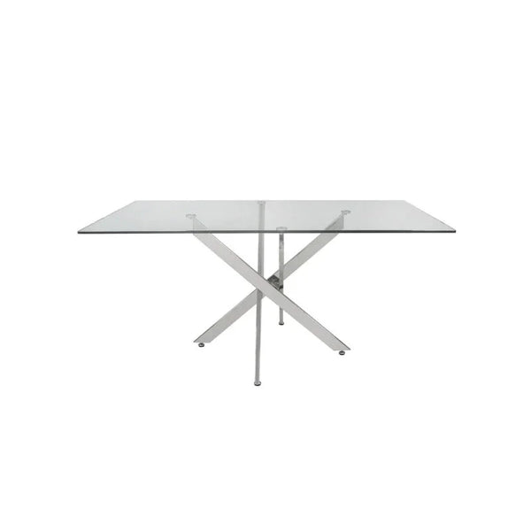 Nova 160cm Chrome and Glass Dining Table - DSP