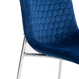 Zula Blue Dining Chair with Chrome Legs