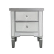 Vista 2 Drawer Silver Wood & Mirror Bedside Cabinet