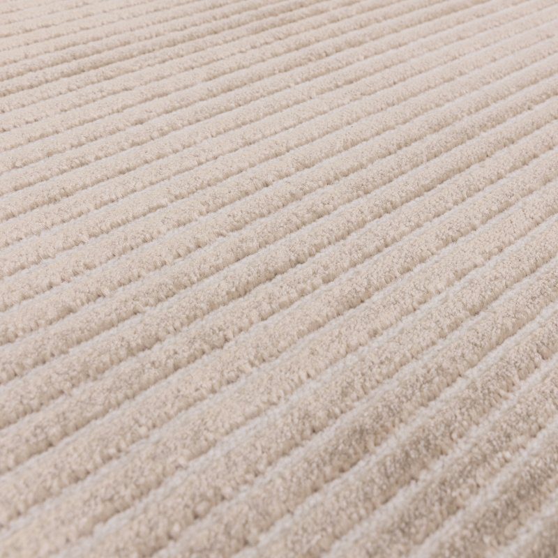 Kuza Plain Stripe Beige Rug