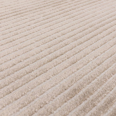 Kuza Plain Stripe Beige Rug