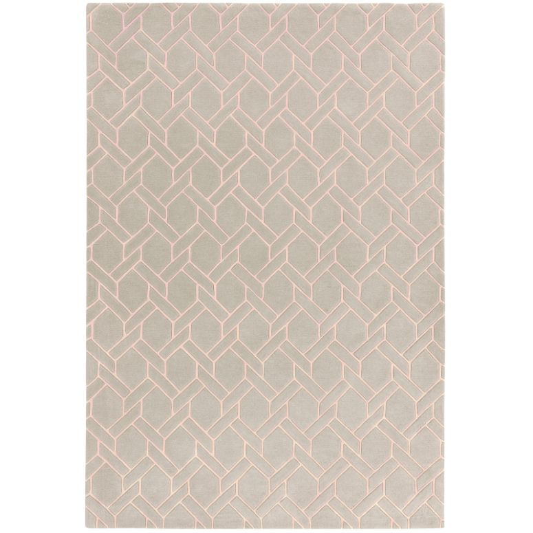 Nexus Fine Lines Silver/Pink Rug - Image 1