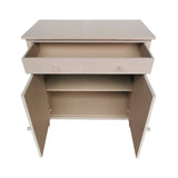 Lindon 1 Drawer 2 Door Taupe Chest with Nickel Handles