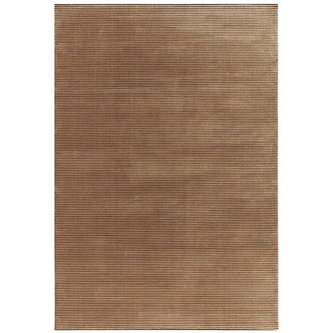 Kuza Plain Stripe Terracotta Rug - Image 1