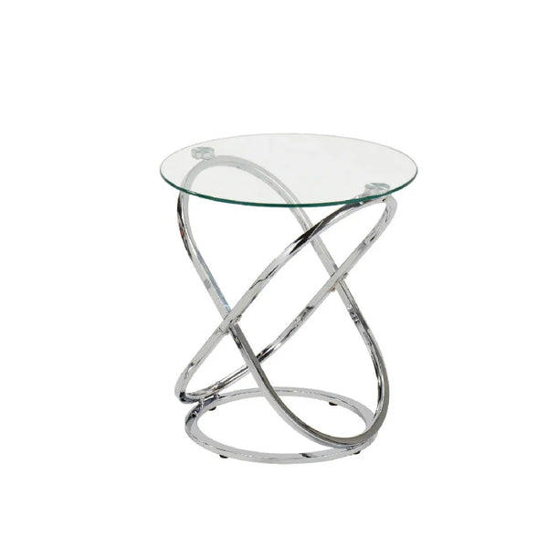 Rizzo Chrome End Table Glass