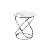Rizzo Chrome End Table Glass