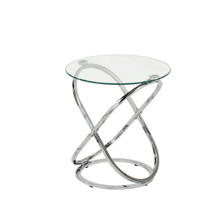 Rizzo Chrome End Table Glass