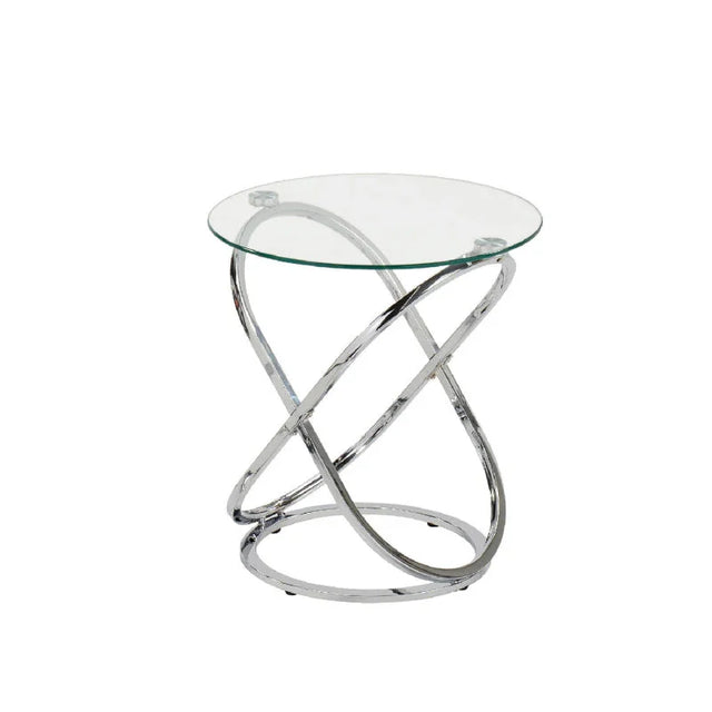 Rizzo Chrome End Table Glass