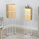 85cm Square Plant Stand Silver